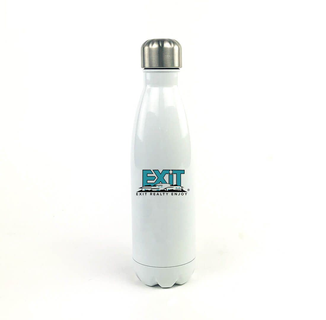 Exit Realty 17 Oz. White Stainless Steel Water Bottle