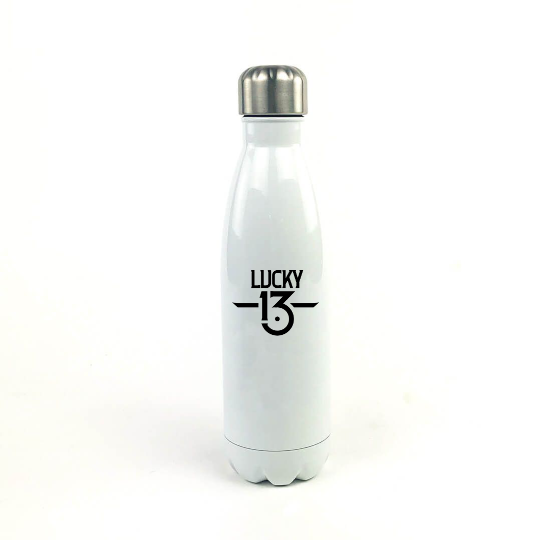 Lucky 13 Creative 17 Oz. White Stainless Steel Water Bottle