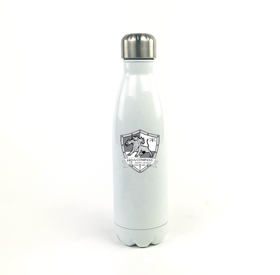 HQ&A Company Cyber Training Battalion 17 Oz. White Stainless Steel Water Bottle