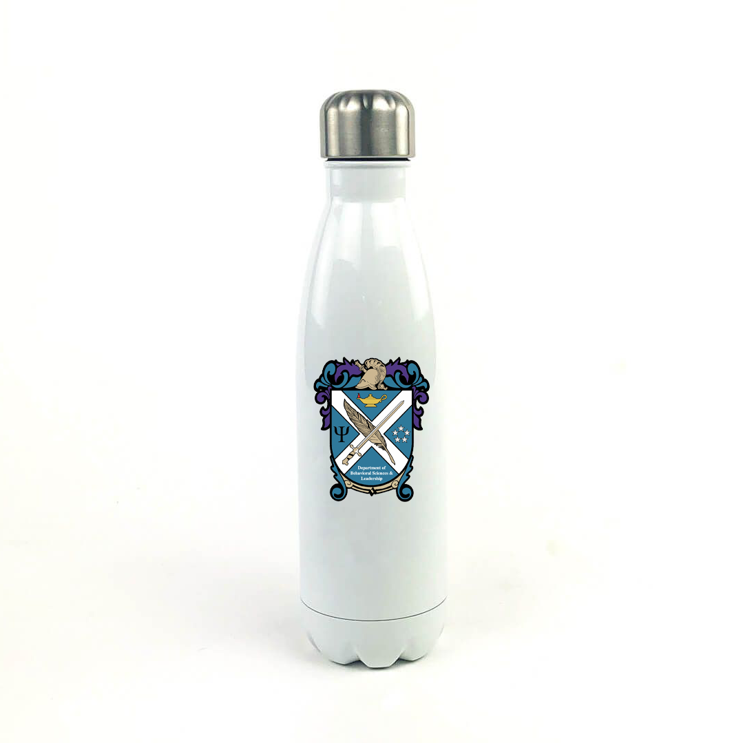 USMA Department of Behavioral Sciences & Leadership 17 Oz. White Stainless Steel Water Bottle