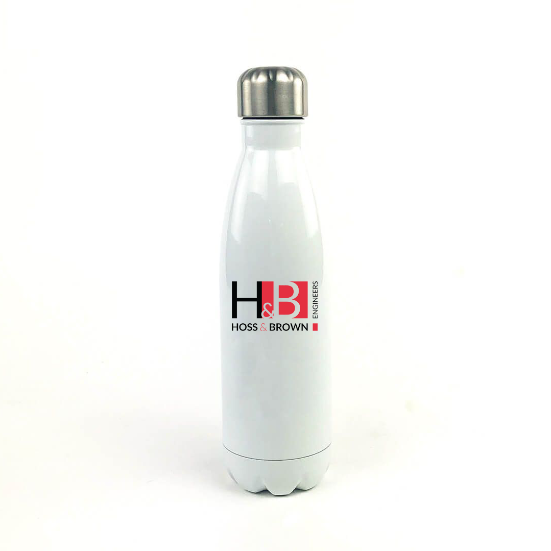 Hoss & Brown Engineers 17 Oz. White Stainless Steel Water Bottle