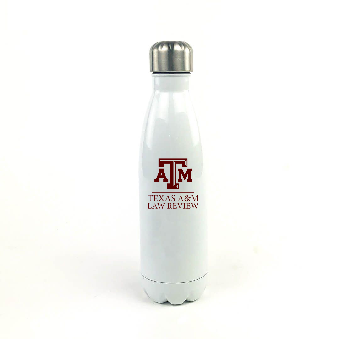 Texas A&M Law Review 17 Oz. White Stainless Steel Water Bottle