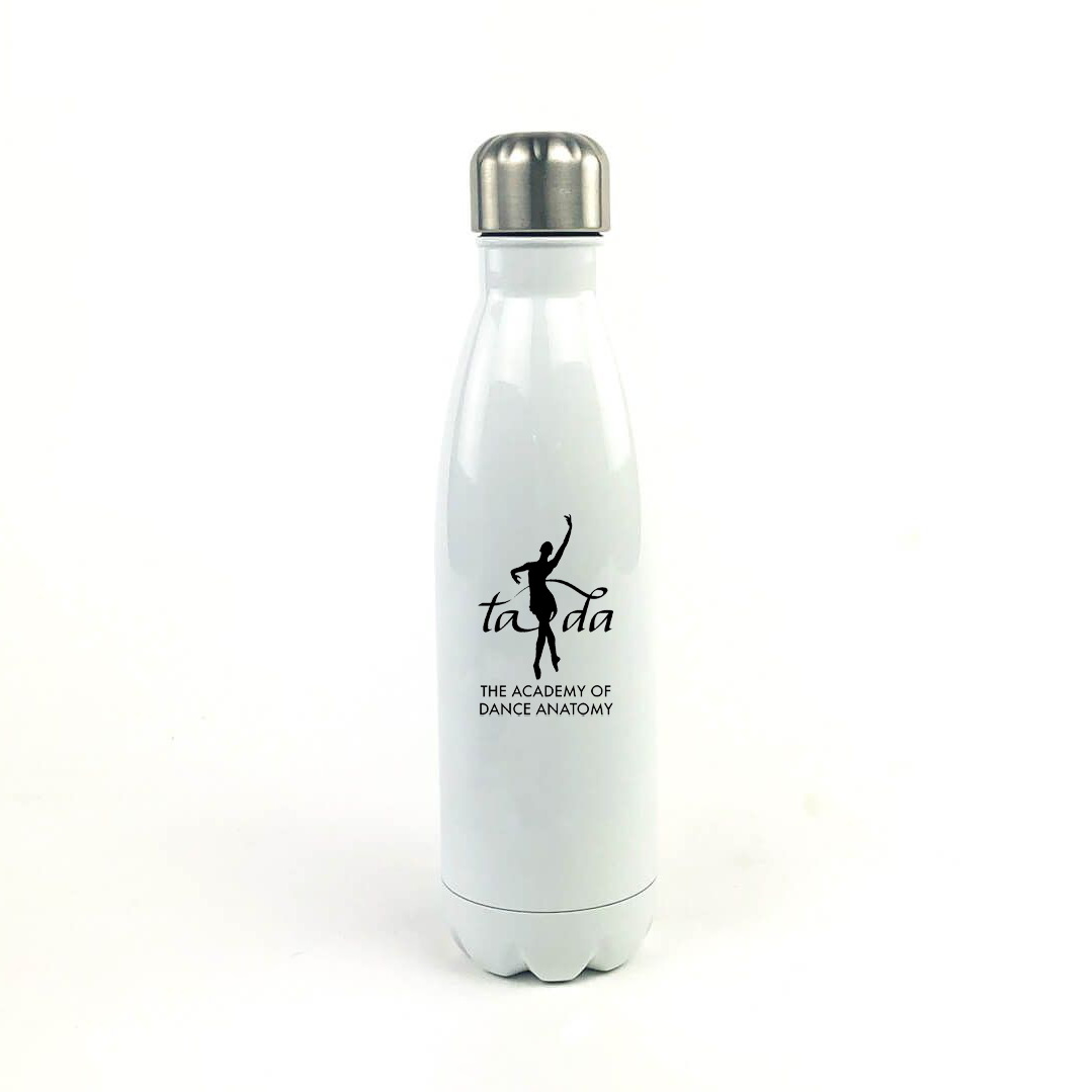 The Academy of Dance Anatomy 17 Oz. White Stainless Steel Water Bottle