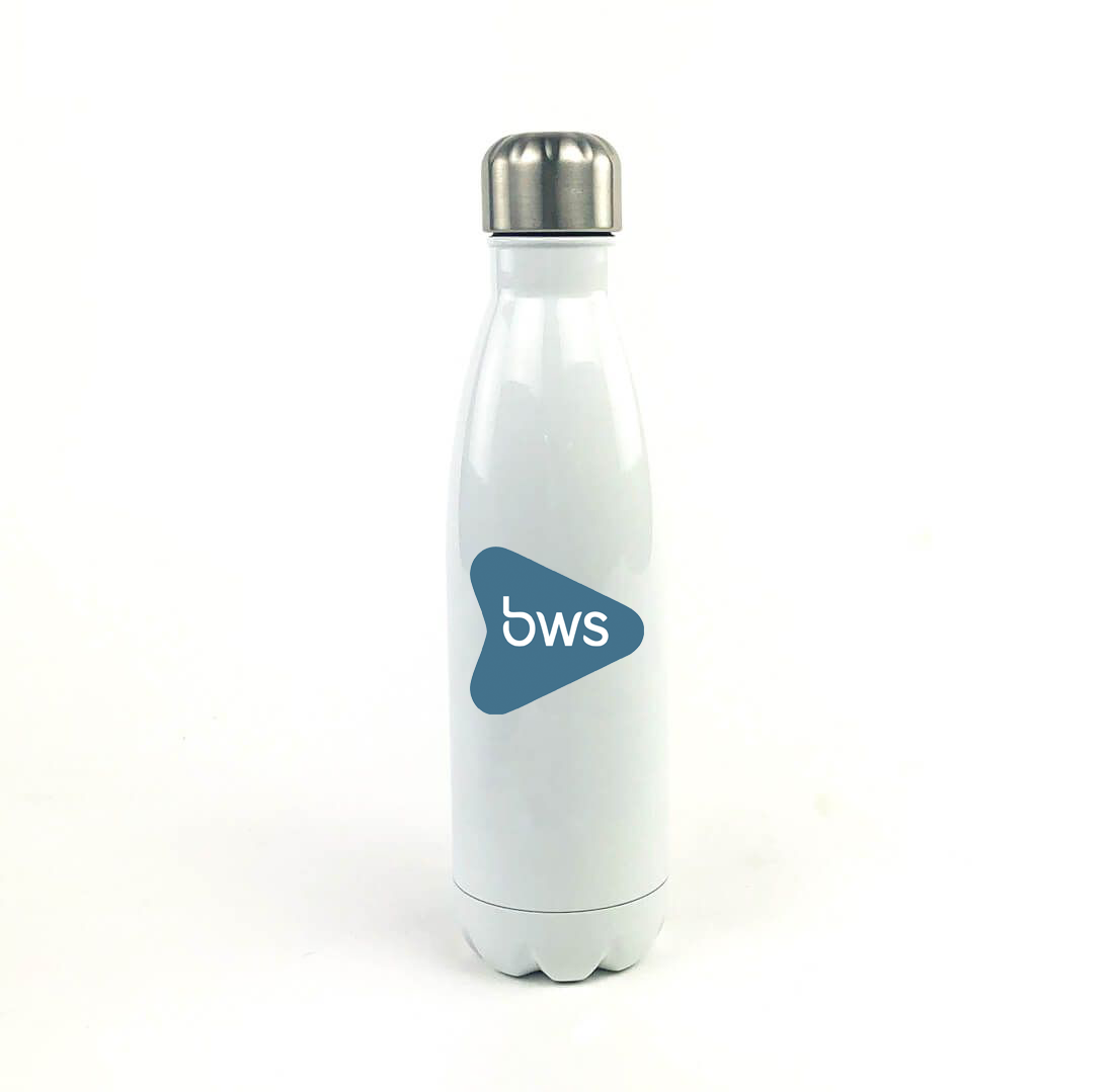 BioWound Solutions 17 Oz. White Stainless Steel Water Bottle