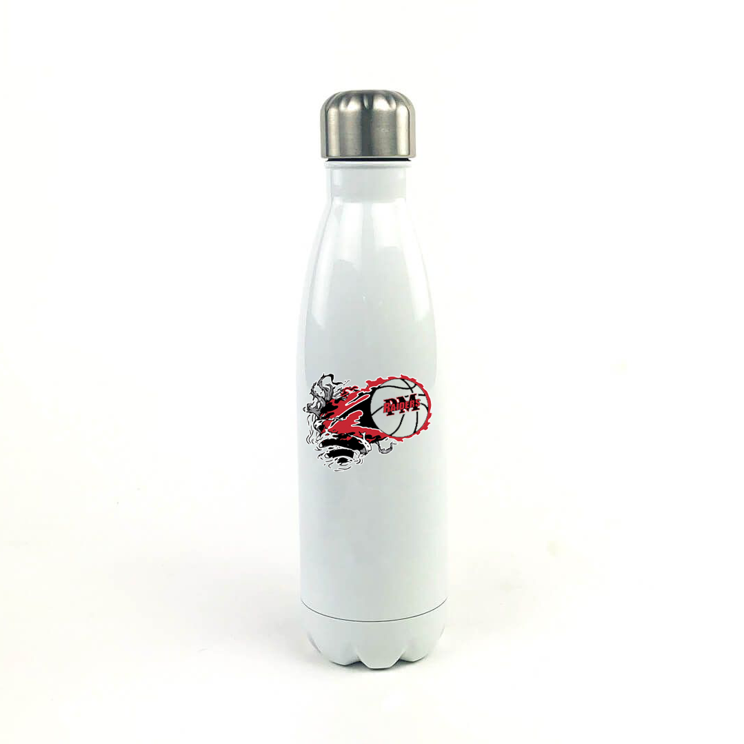 Raider Basketball 17 Oz. White Stainless Steel Water Bottle