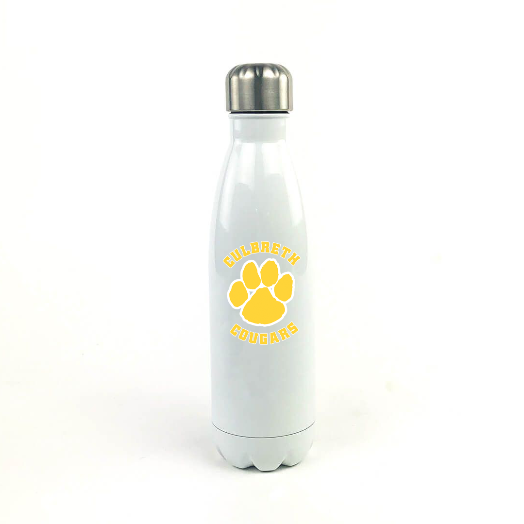 Culbreth Cougars Middle School 17 Oz. White Stainless Steel Water Bottle