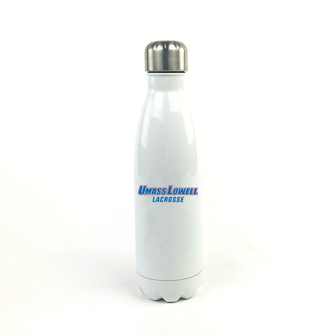 UMass Lowell Lacrosse 17 Oz. White Stainless Steel Water Bottle