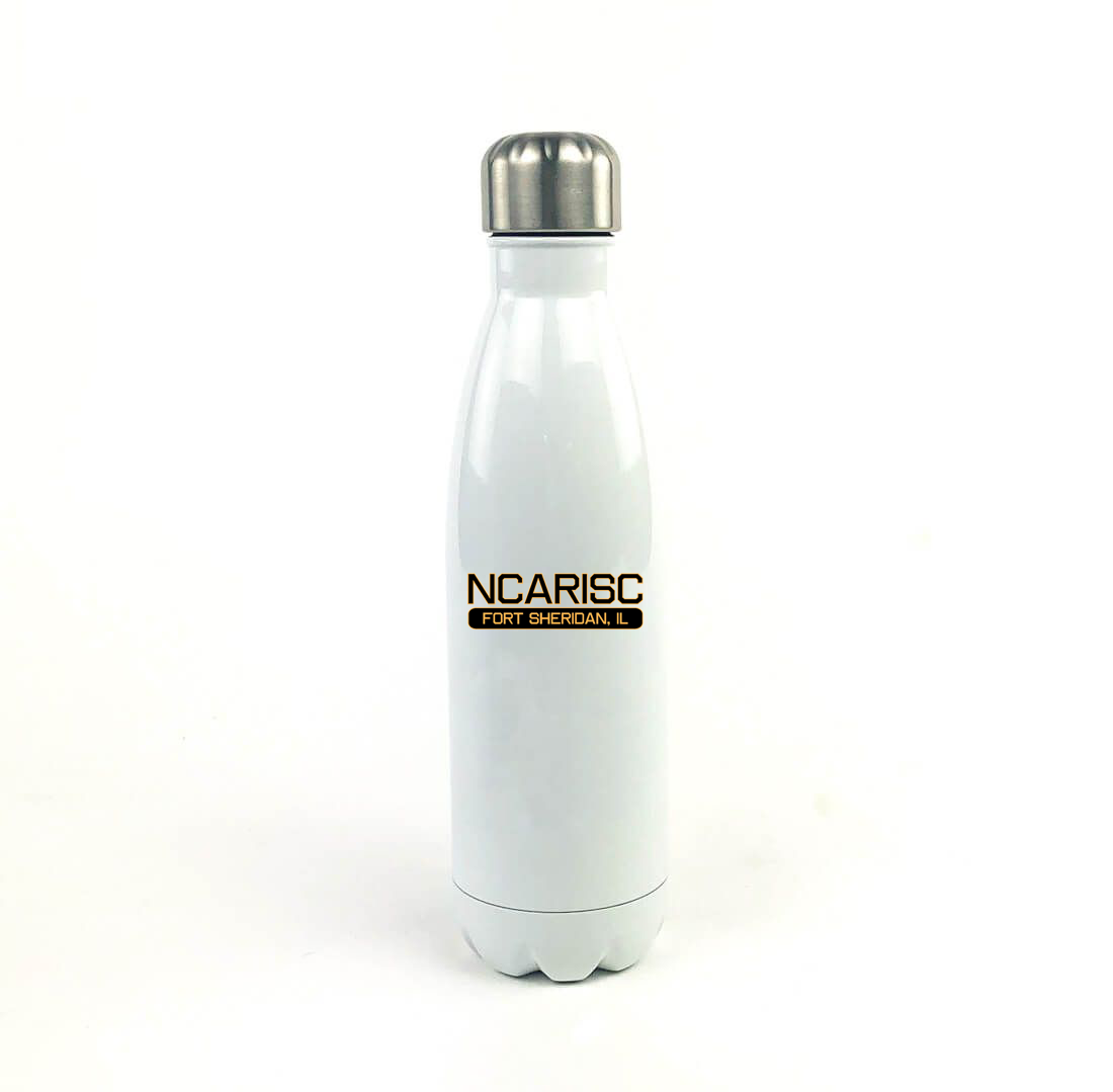 NCARISC 17 Oz. White Stainless Steel Water Bottle