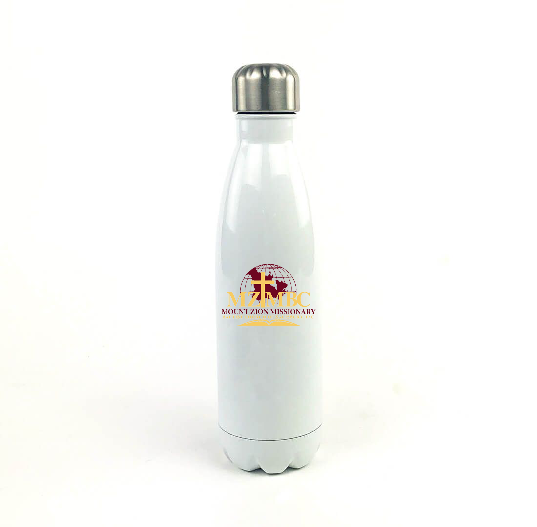 Mount Zion Missionary Baptist Church 17 Oz. White Stainless Steel Water Bottle