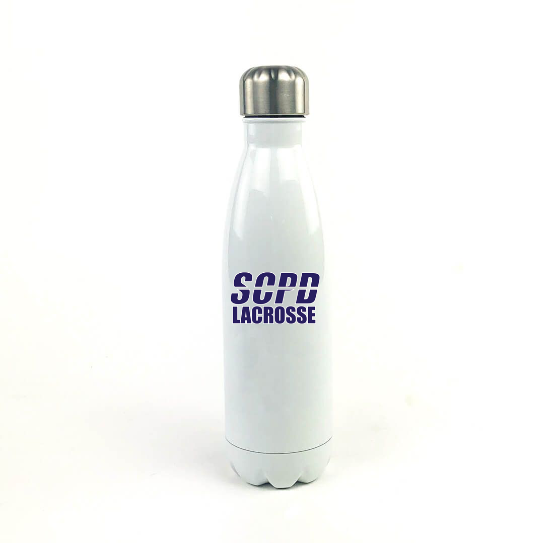SCPD Lacrosse 17 Oz. White Stainless Steel Water Bottle