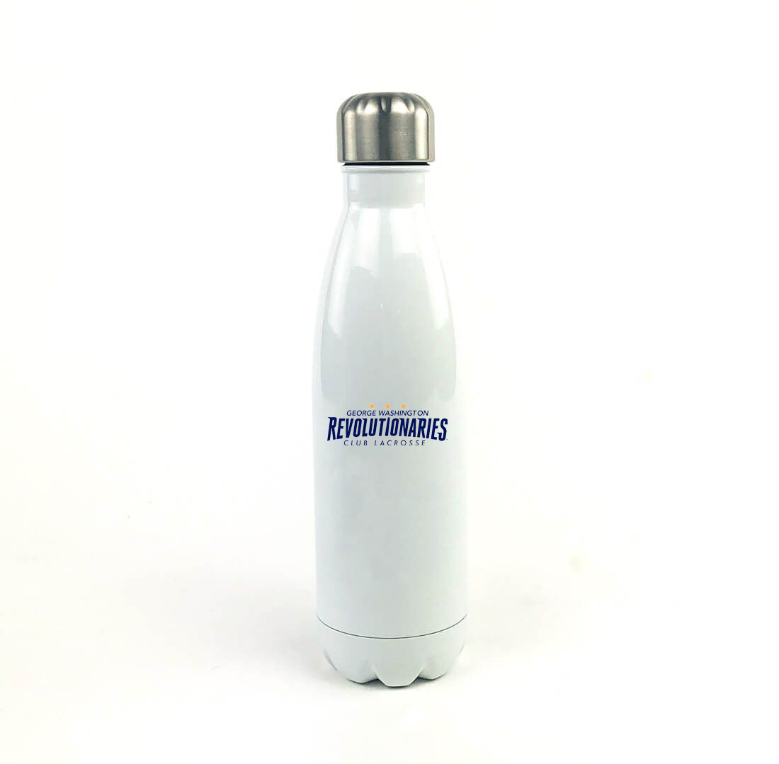 GWU Club Lacrosse 17 Oz. White Stainless Steel Water Bottle