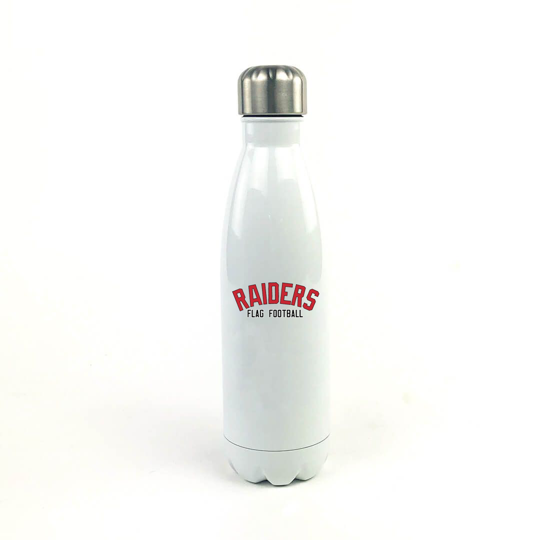 PM Raiders Flag Football 17 Oz. White Stainless Steel Water Bottle