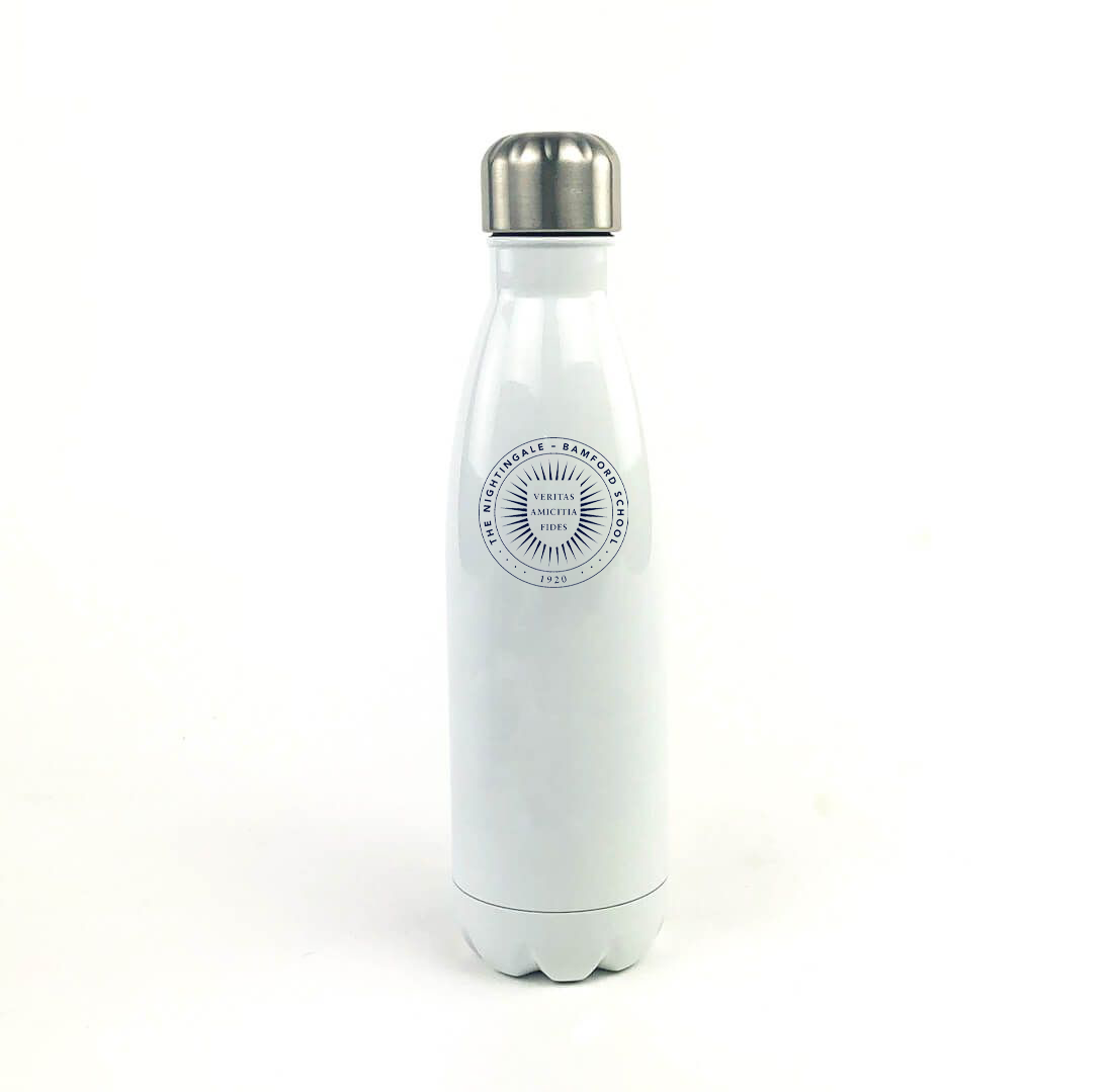 Nightingale 17 Oz. White Stainless Steel Water Bottle