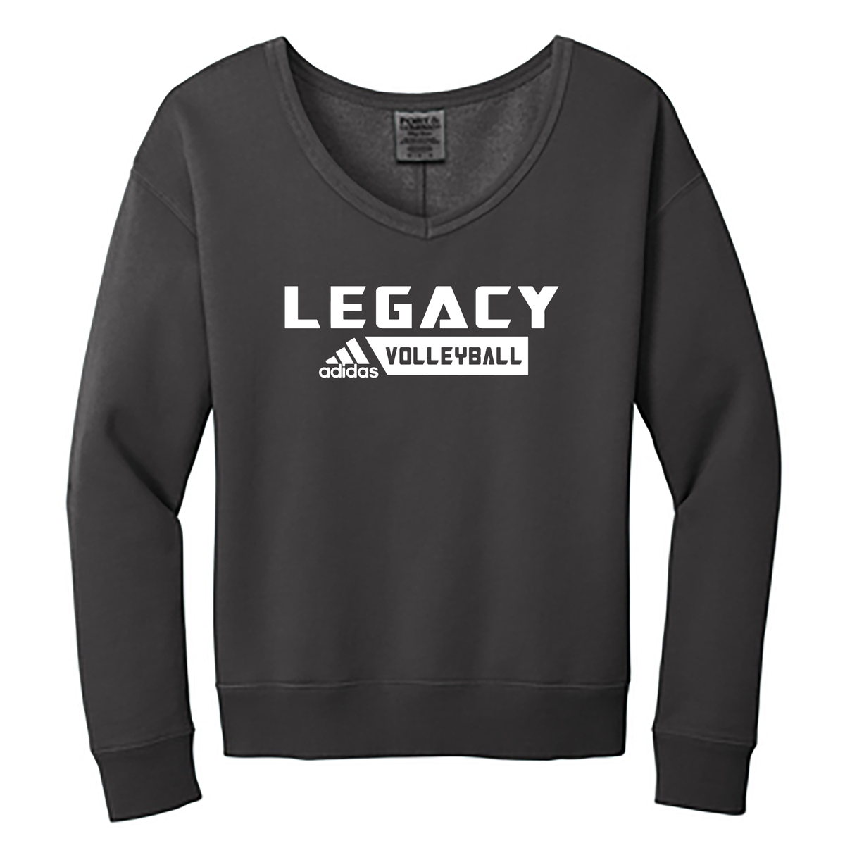 Legacy Volleyball Club Ladies Beach Wash Garment-Dyed V-Neck Sweatshirt