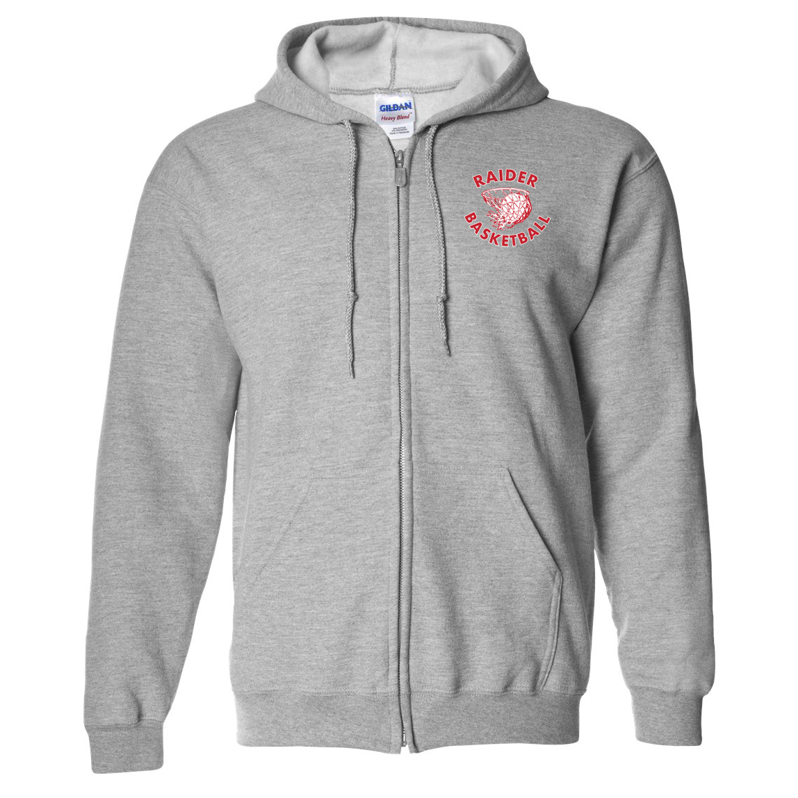 Raider Basketball Heavy Blend Full Zip Hoodie