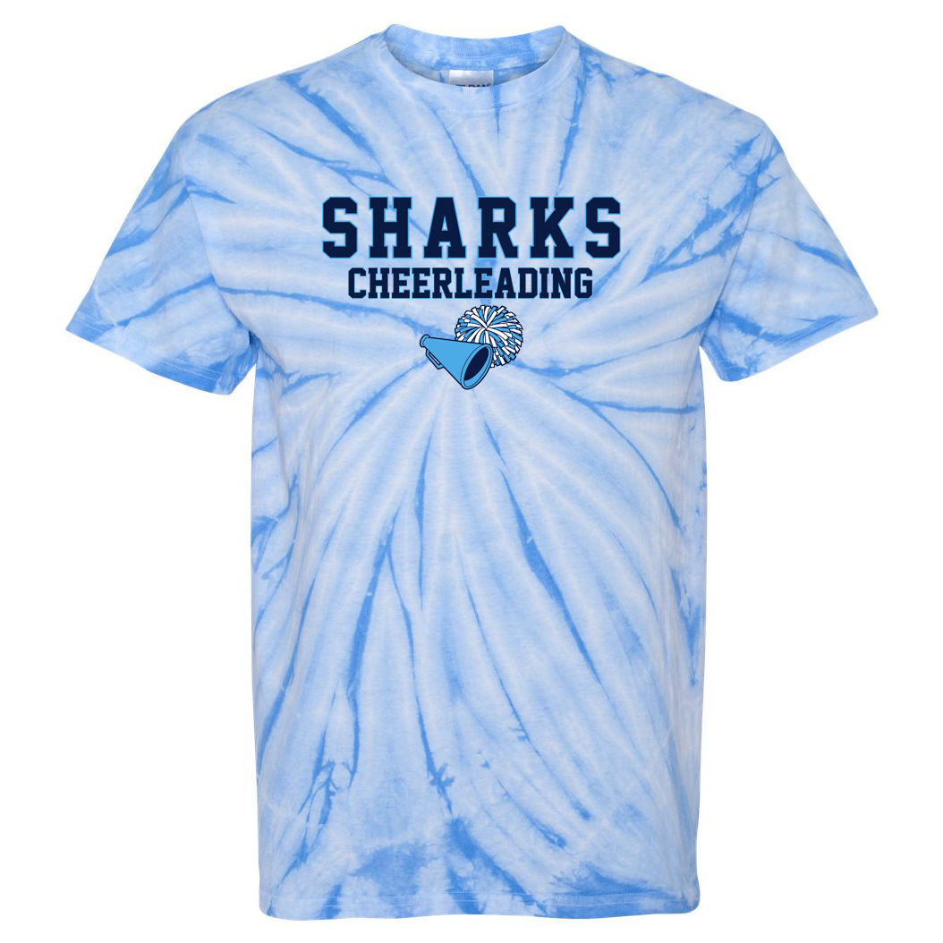 Sharks Cheerleading Tie-Dye Pinwheel T-Shirt