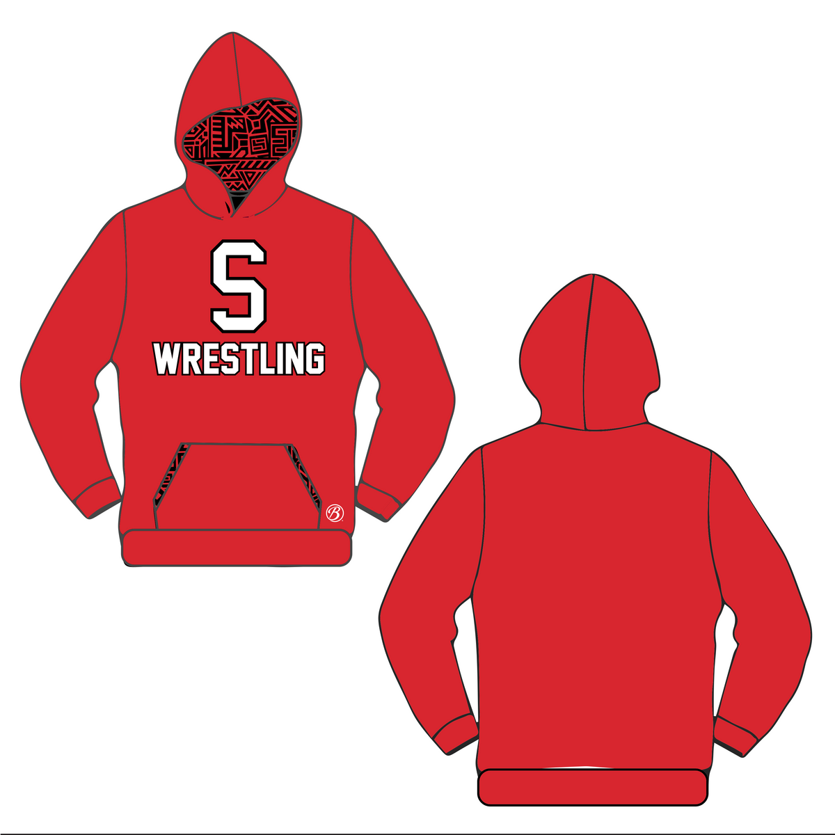 Syosset Braves-Wrestling Sublimated Hooded Sweatshirt