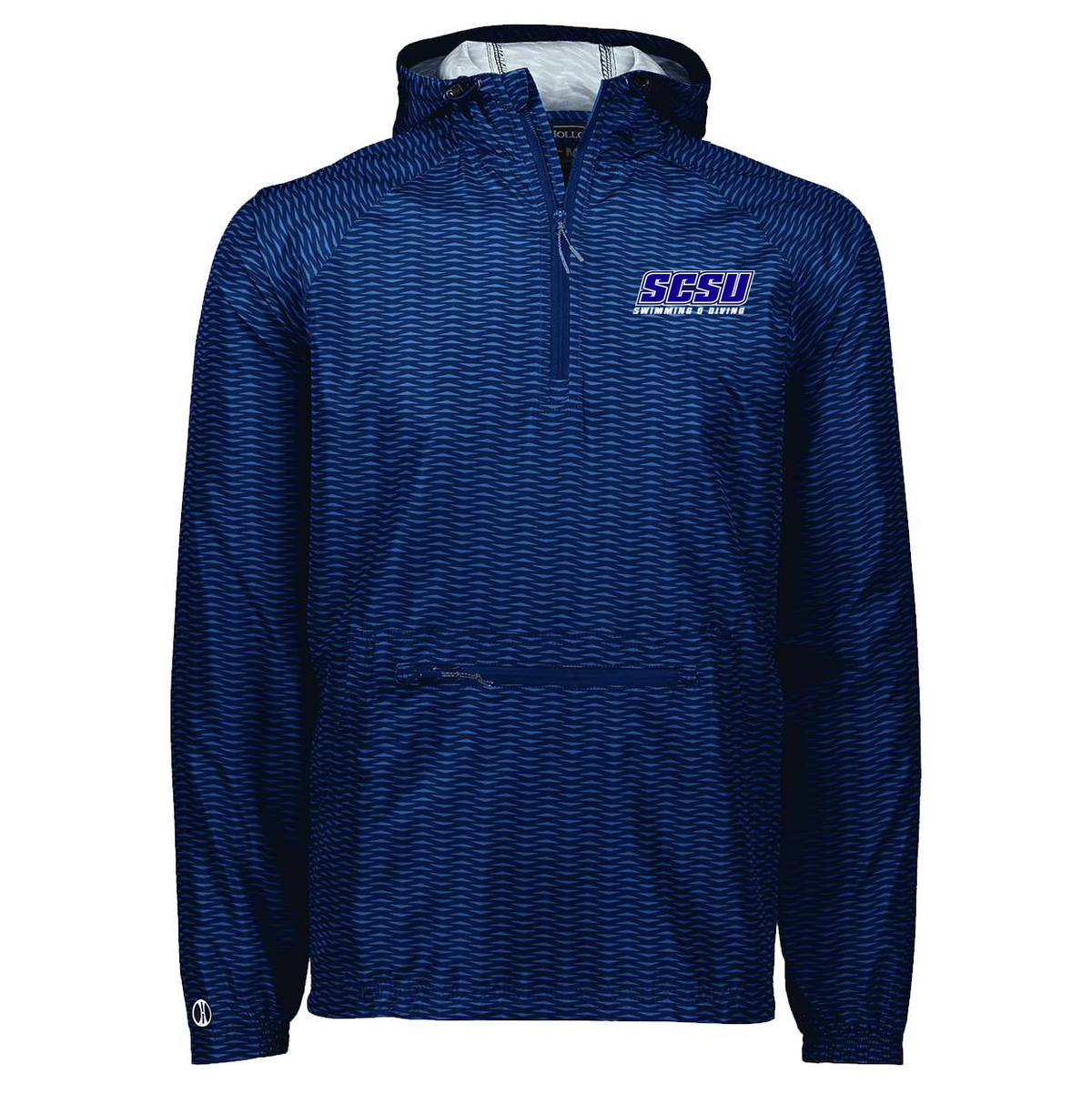 SCSU Swim and Dive Range Hooded Packable Quarter-Zip Jacket