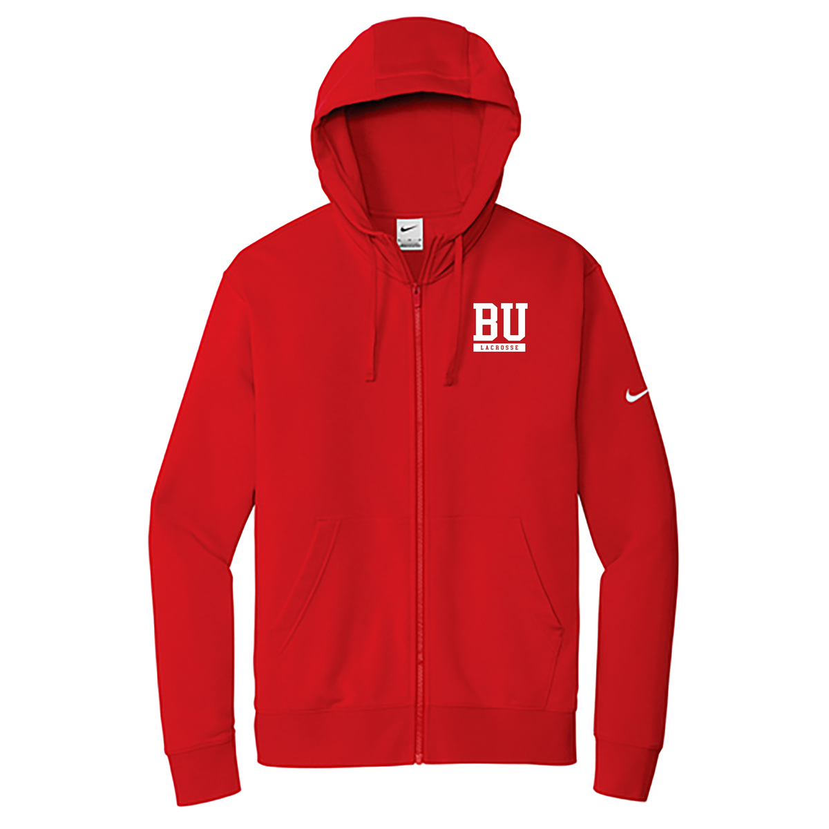 Boston University Lacrosse Nike Club Fleece Full-Zip Hoodie