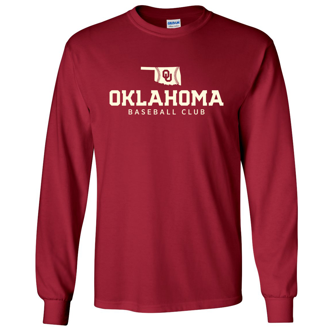 OU Club Baseball Ultra Cotton Long Sleeve Shirt