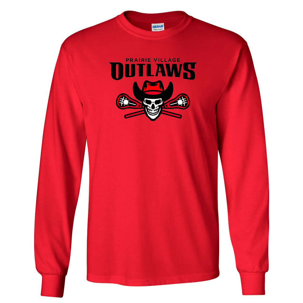 Prairie Village Outlaws Lacrosse Ultra Cotton Long Sleeve Shirt