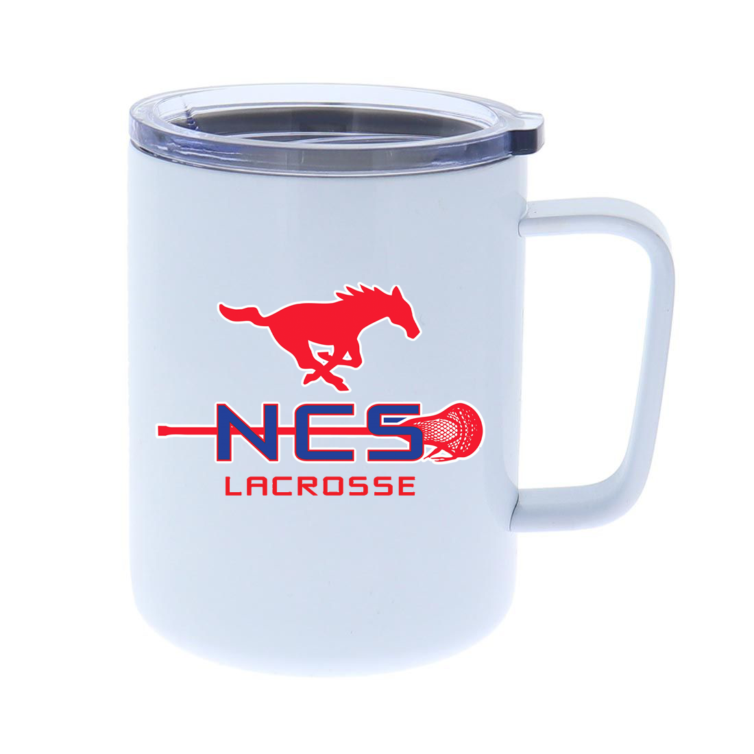 Northside Christian High School Lacrosse 10oz White Stainless Steel Coffee Mug with Lid