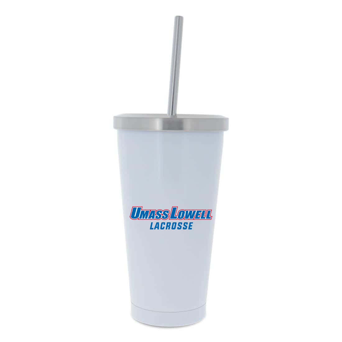 UMass Lowell Lacrosse 16oz Stainless Steel Cup with Straw