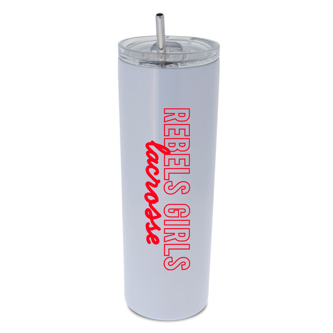 Rebels LC Girls Lacrosse Glitter Skinny Tumbler