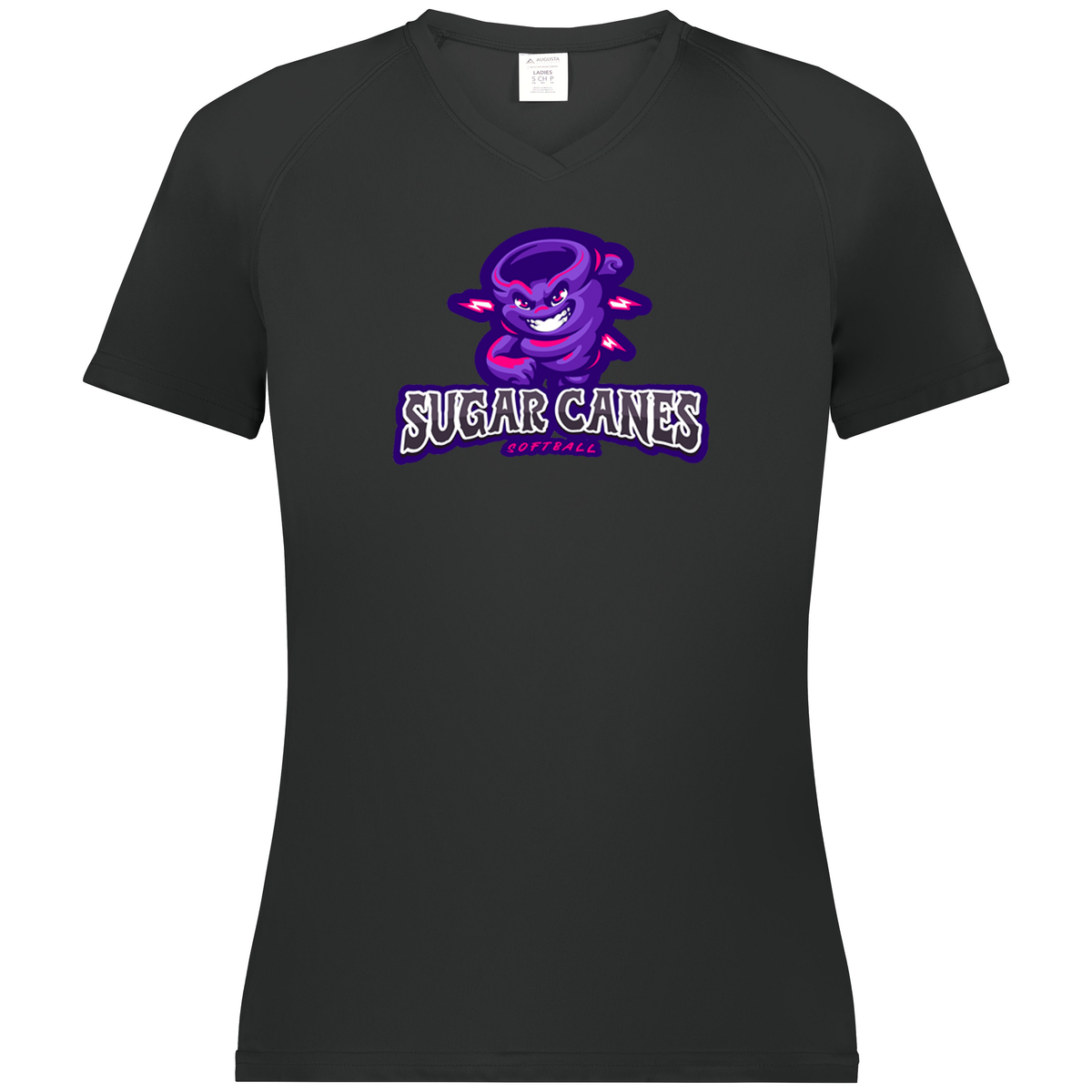 Sugar Canes Softball Women's Attain Wicking V-Neck Raglan Sleeve Tee