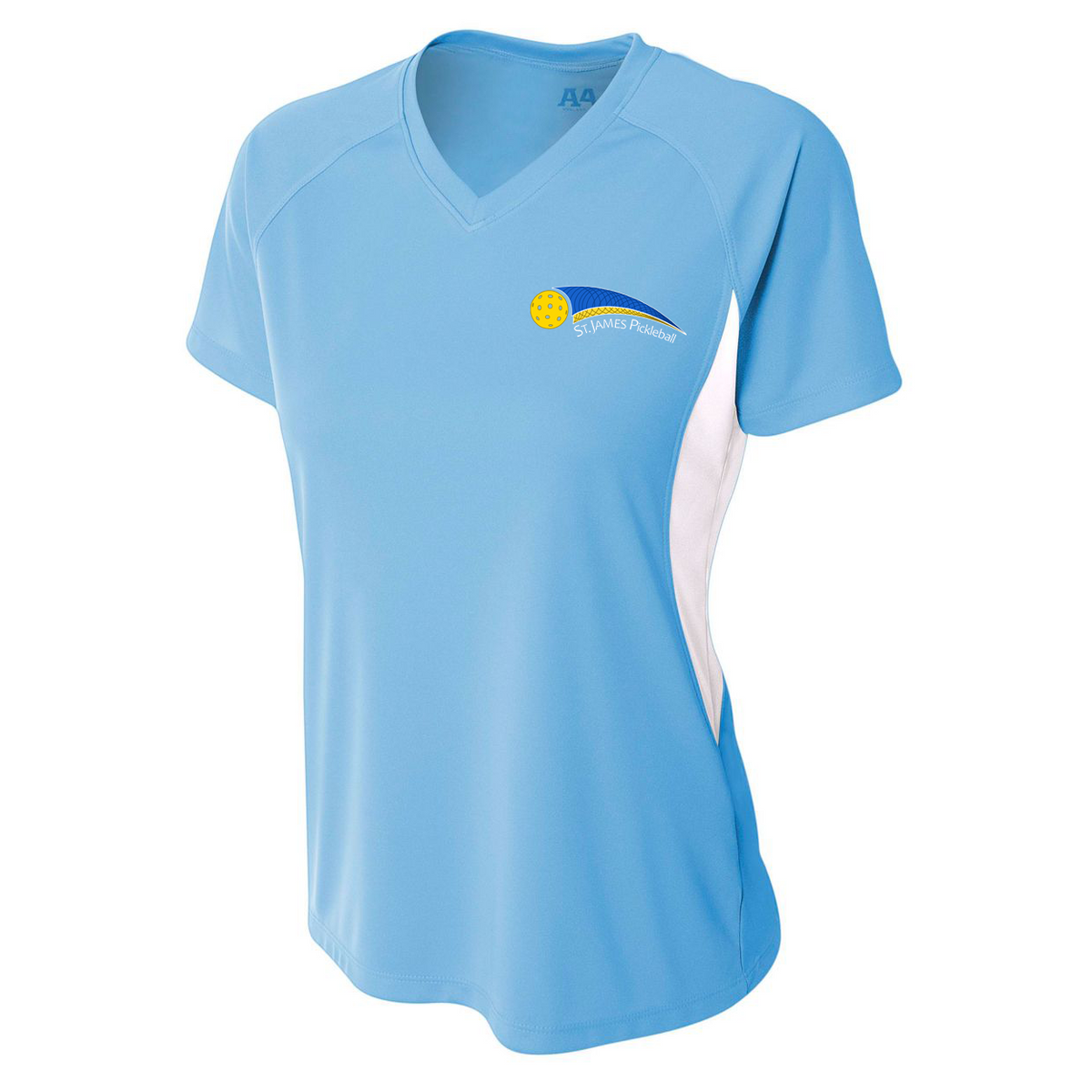 St. James Pickleball Association Women's Color Block Performance V-Neck