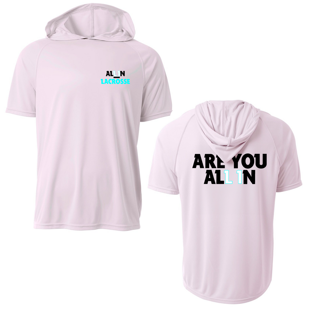 All In Lacrosse Cooling Performance Short Sleeve Hooded Tee