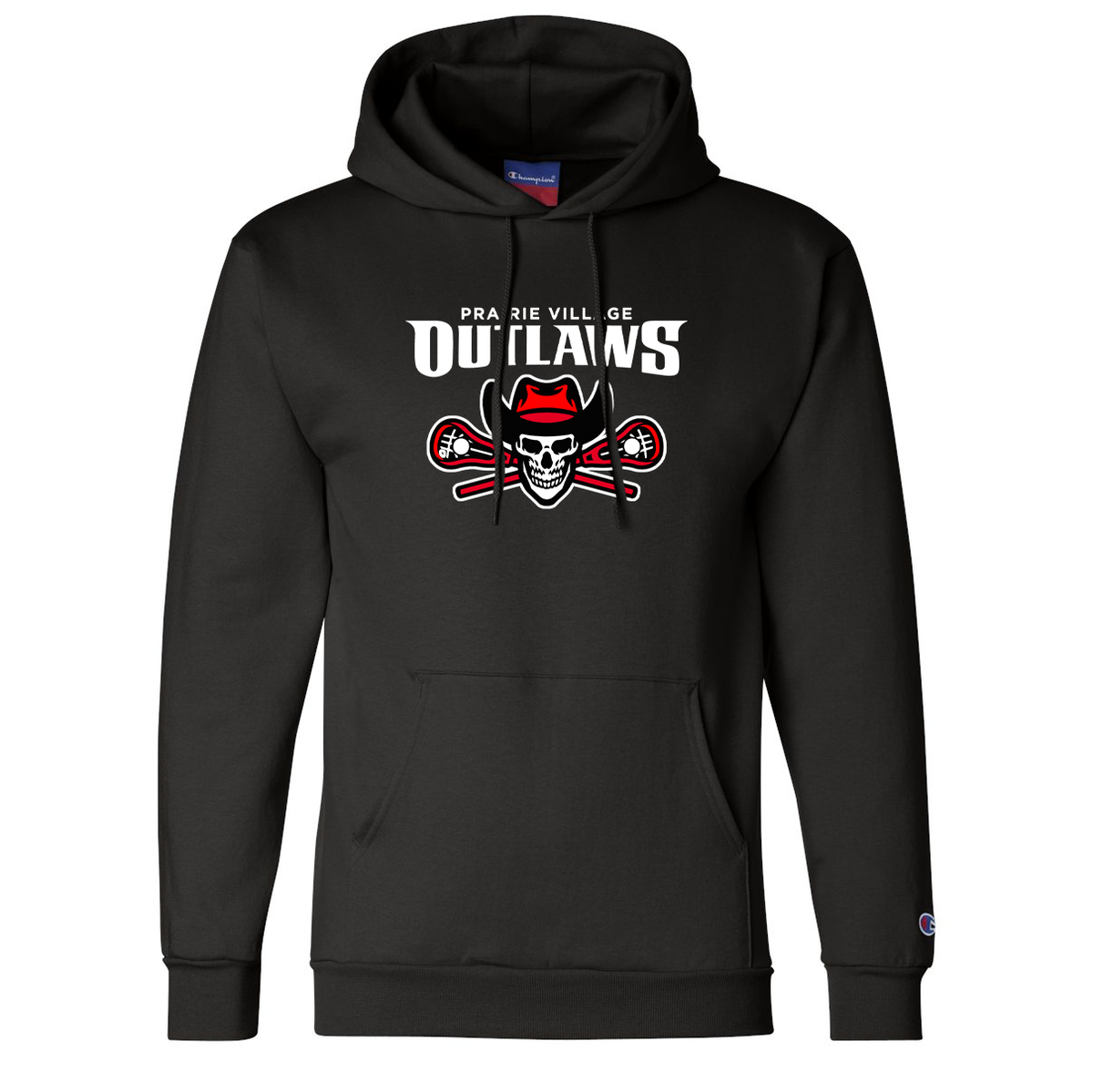 Prairie Village Outlaws Lacrosse Champion Powerblend Hooded Sweatshirt