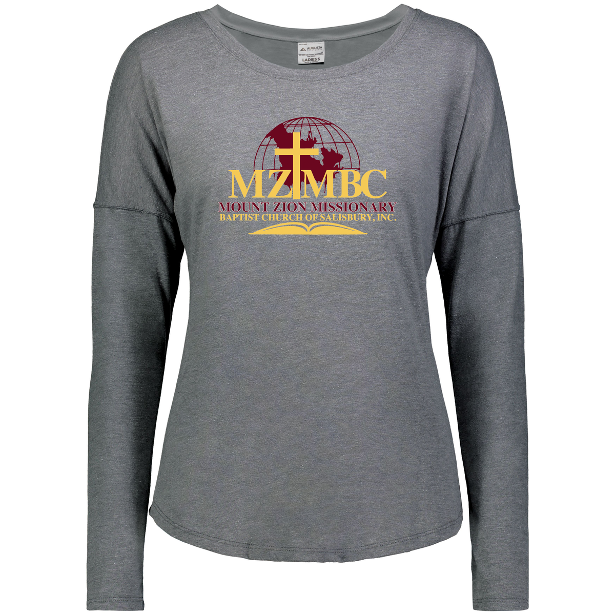 Mount Zion Missionary Baptist Church Ladies Lux Tri-Blend Long Sleeve Tee