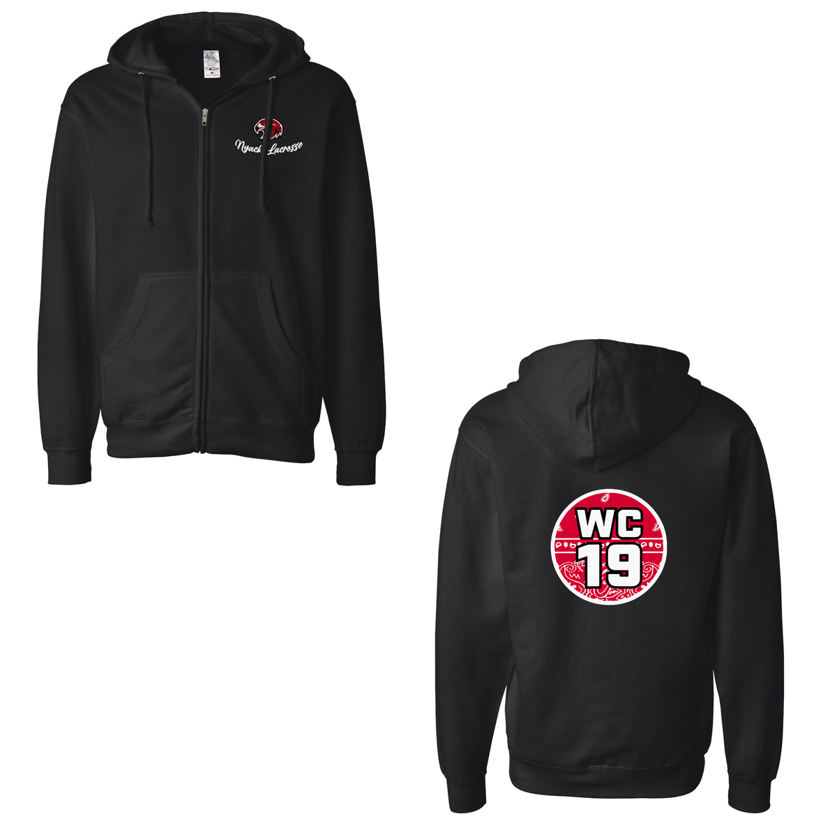 Nyack HS Lacrosse Midweight Full Zip Hoodie