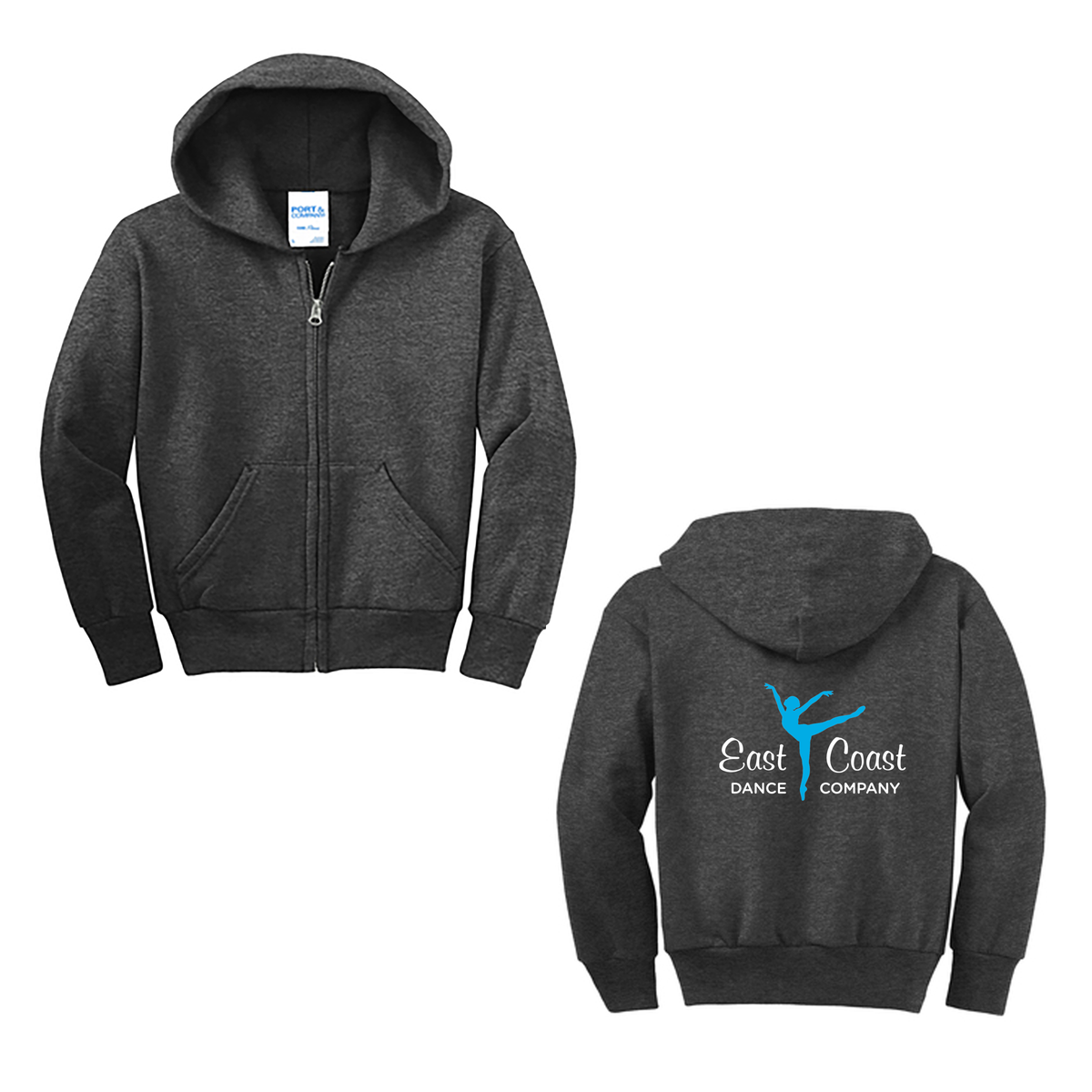 East Coast Dance Company Full Zip Hoodie - PERSONALIZATION OPTION / YOUTH SIZES AVAILABLE