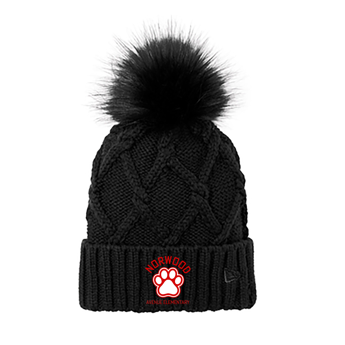 Norwood Ave. Elementary School Faux Fur Pom Beanie