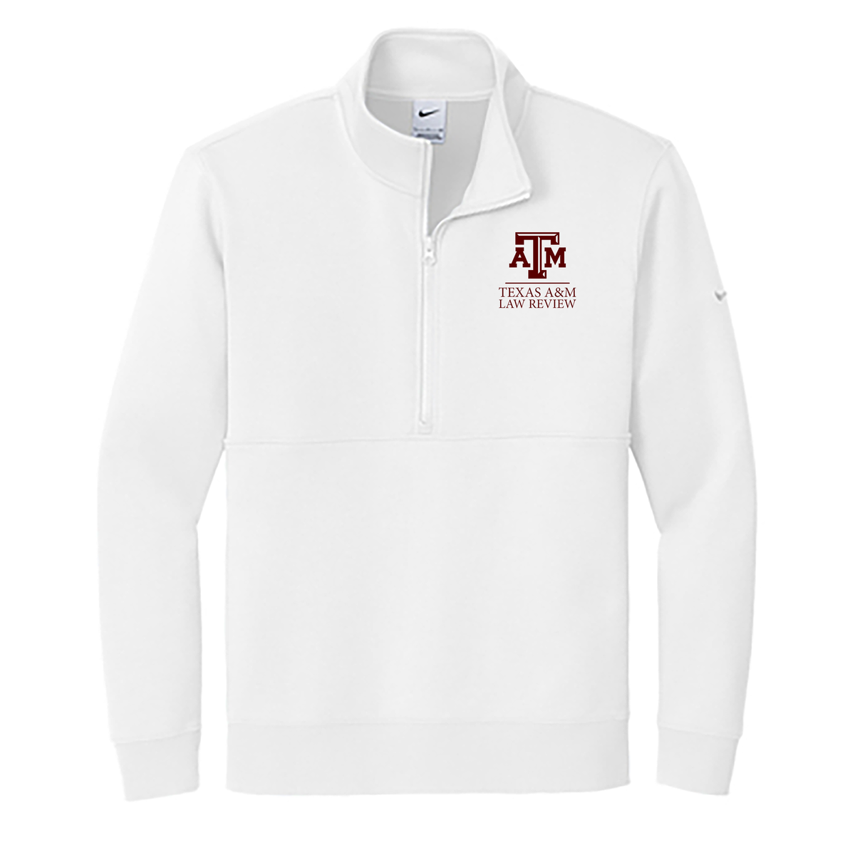 Texas A&M Law Review Nike Club Fleece Sleeve Swoosh 1/2-Zip