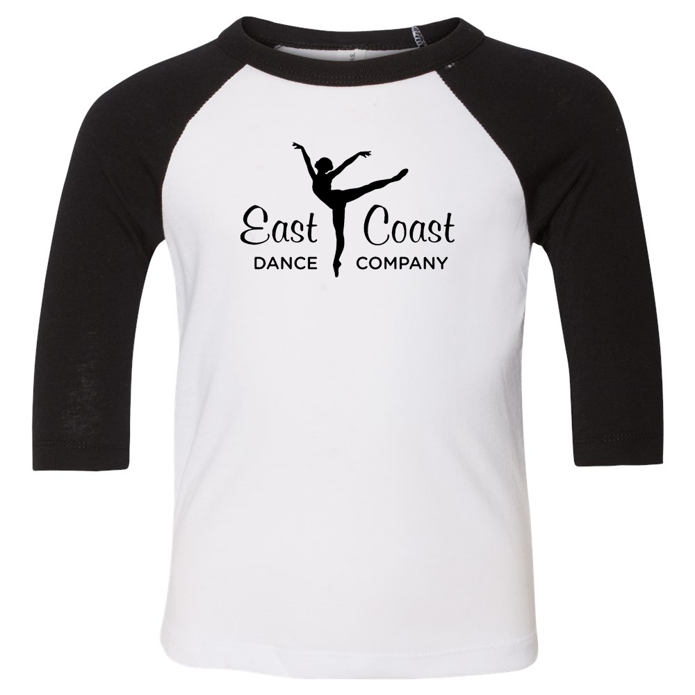 East Coast Dance Company Toddler 3/4 Sleeve Baseball Tee