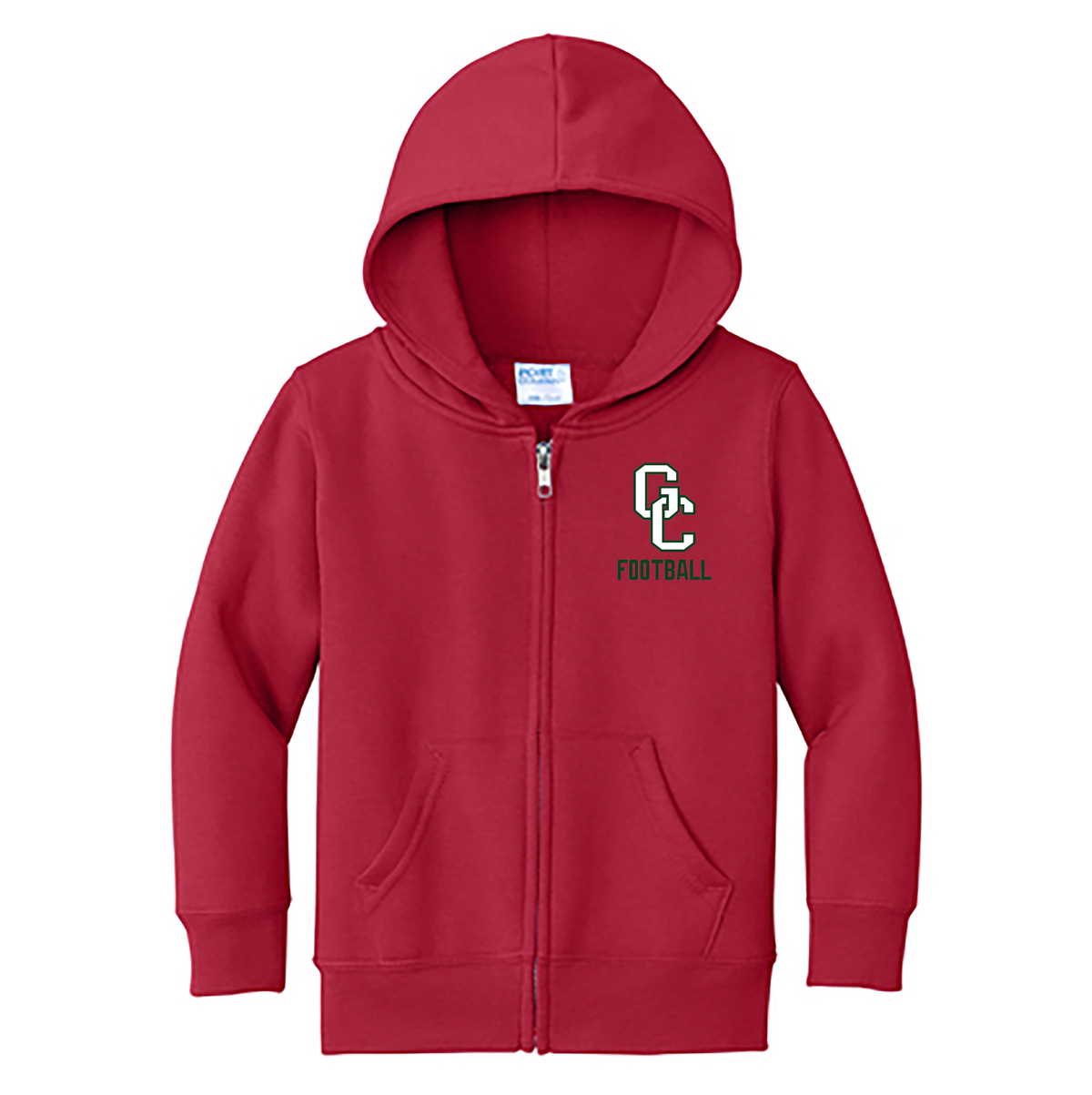 Glen Cove Football Toddler Core Fleece Full-Zip Hooded Sweatshirt