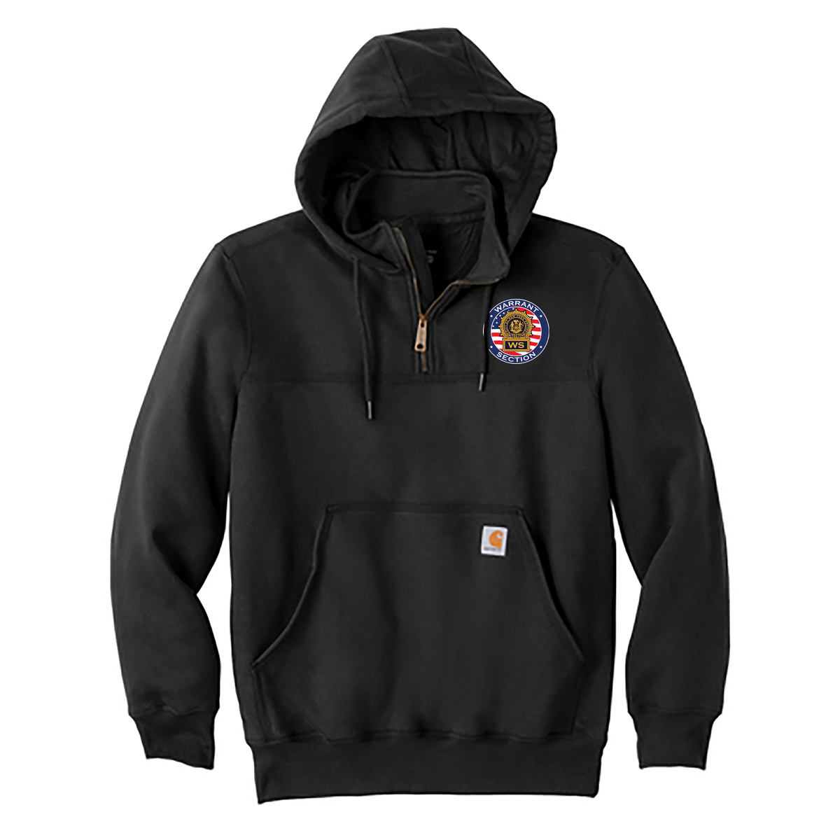 NYPD Warrant Section Carhartt Rain Defender Heavyweight Hooded Zip Mock Sweatshirt