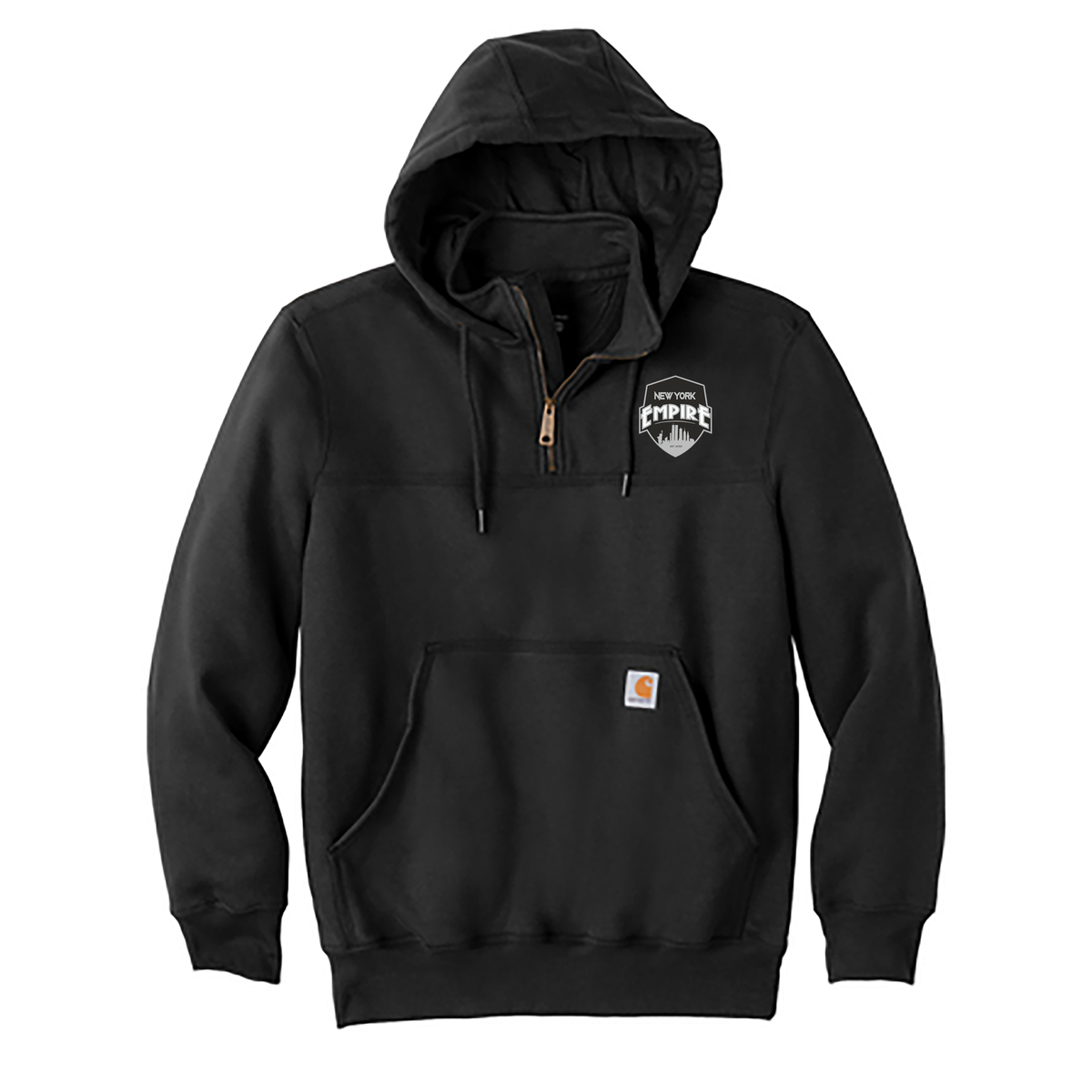 New York Empire Police Softball Carhartt Rain Defender Heavyweight Hooded Zip Mock Sweatshirt