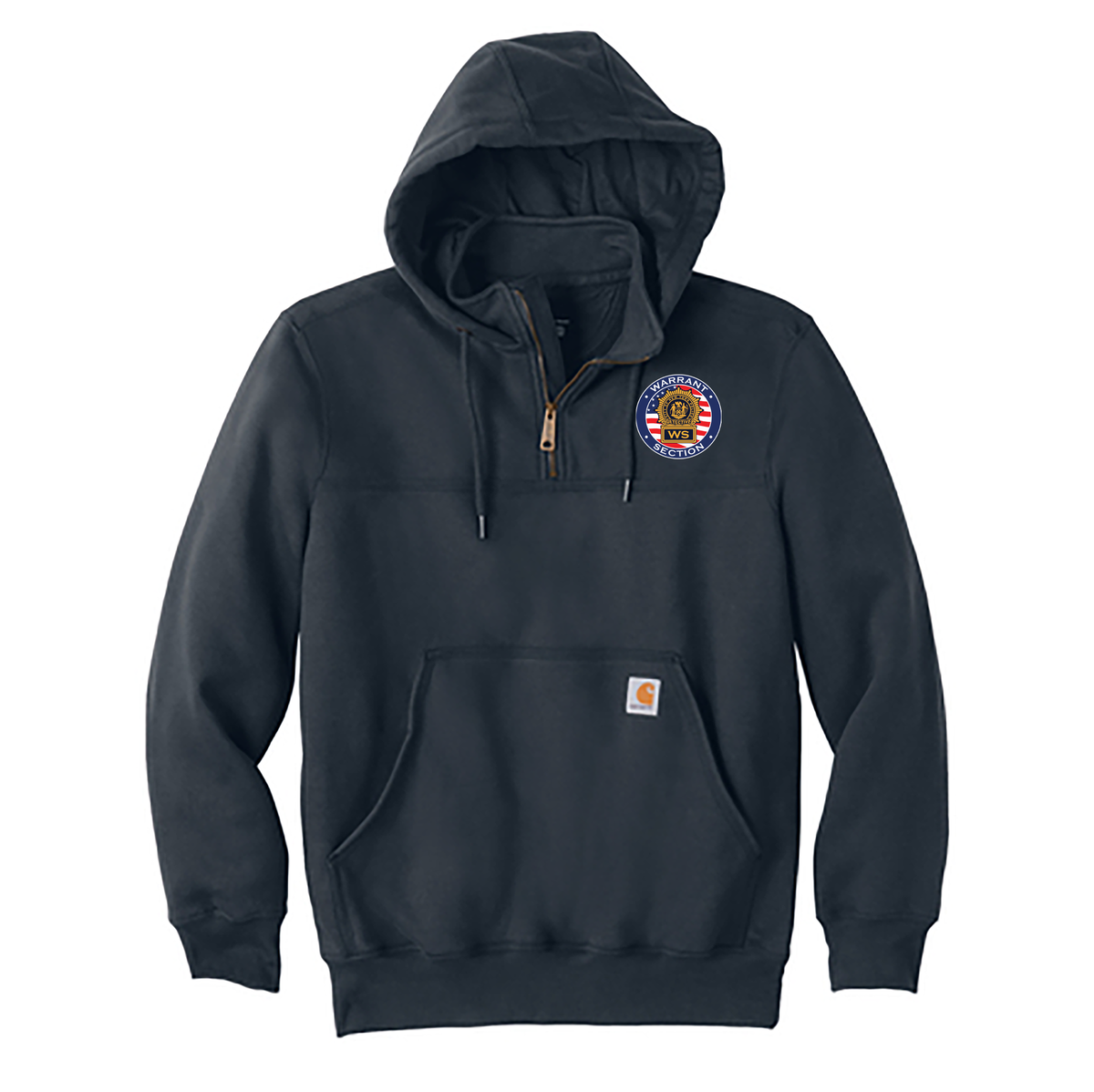 NYPD Warrant Section Carhartt Rain Defender Heavyweight Hooded Zip Mock Sweatshirt