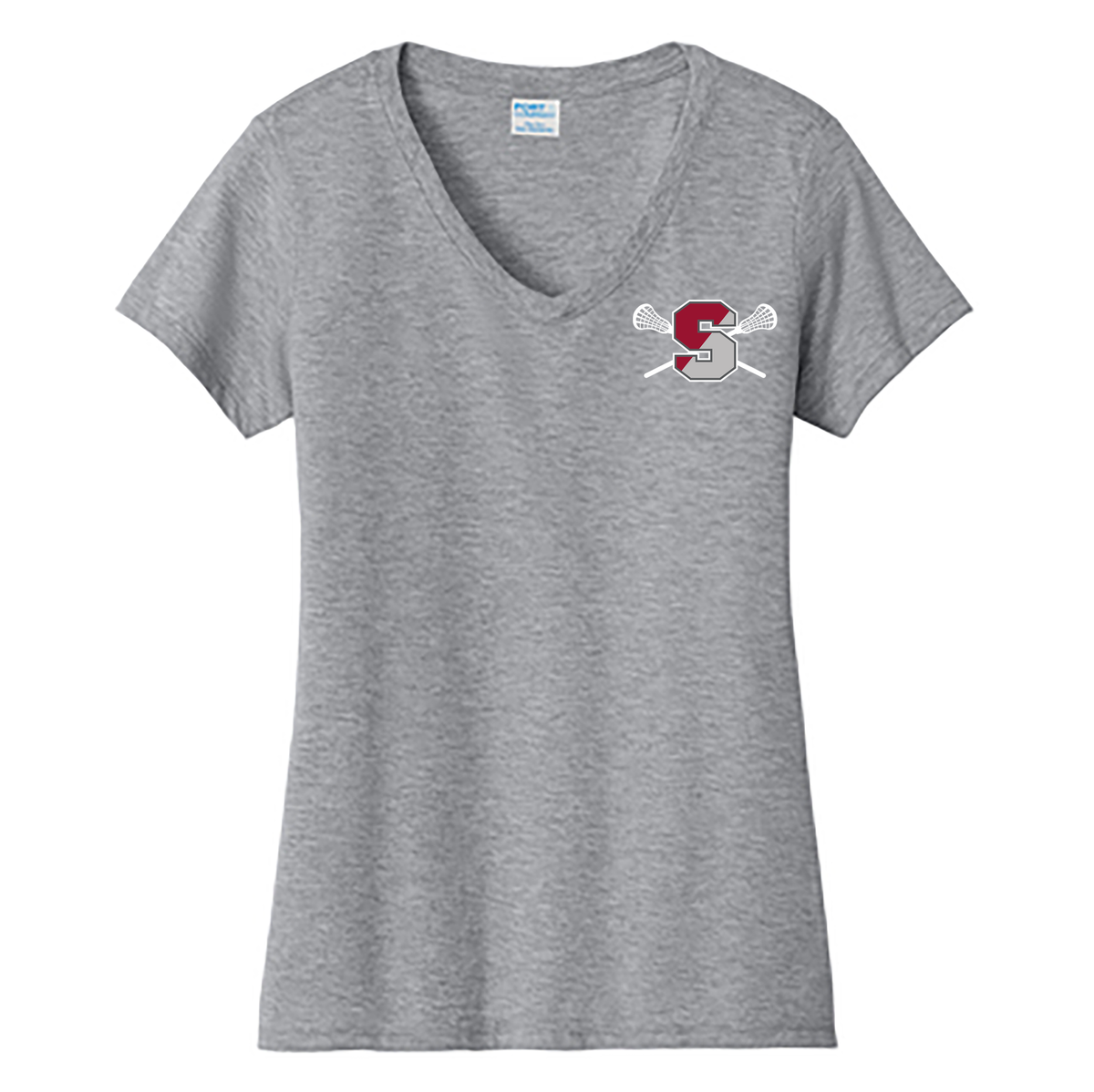 Spaulding HS Lacrosse Ladies Fan Favorite V-Neck Tee