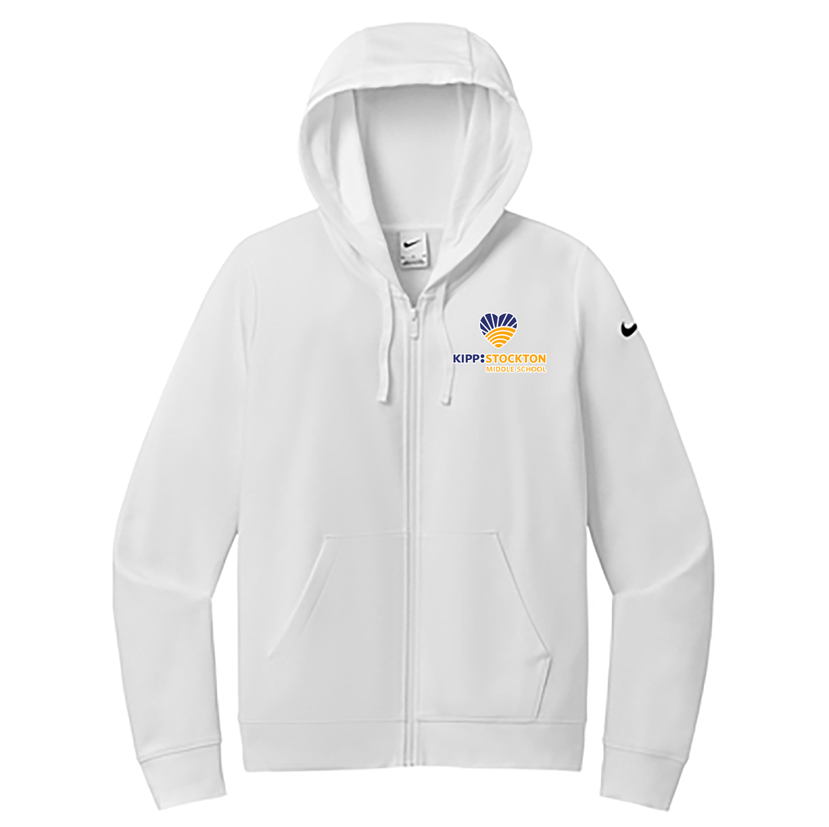 KIPP Stockton Middle School Nike Ladies Club Fleece Sleeve Swoosh Full-Zip Hoodie