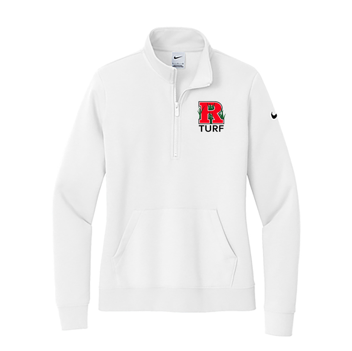 Rutgers Turf Nike Ladies Club Fleece Sleeve Swoosh 1/2-Zip