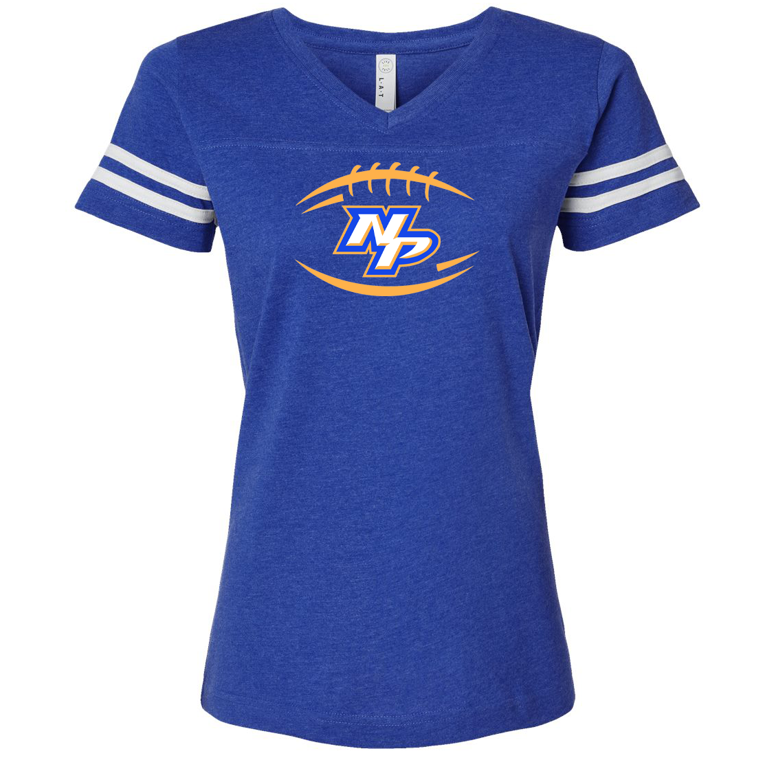 North Providence Jets Football Women's Football V-Neck Fine Jersey Tee