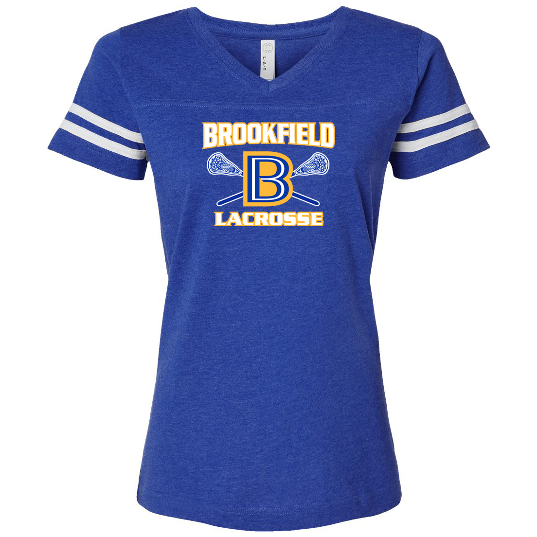 Brookfield Lacrosse Women's Football V-Neck Fine Jersey Tee