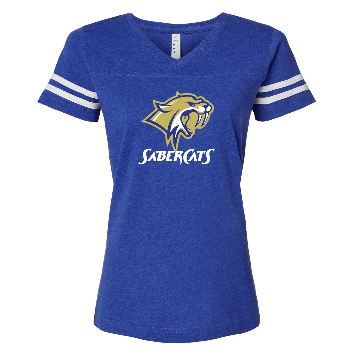 Waterford Sabercats Football Women's Football V-Neck Fine Jersey Tee