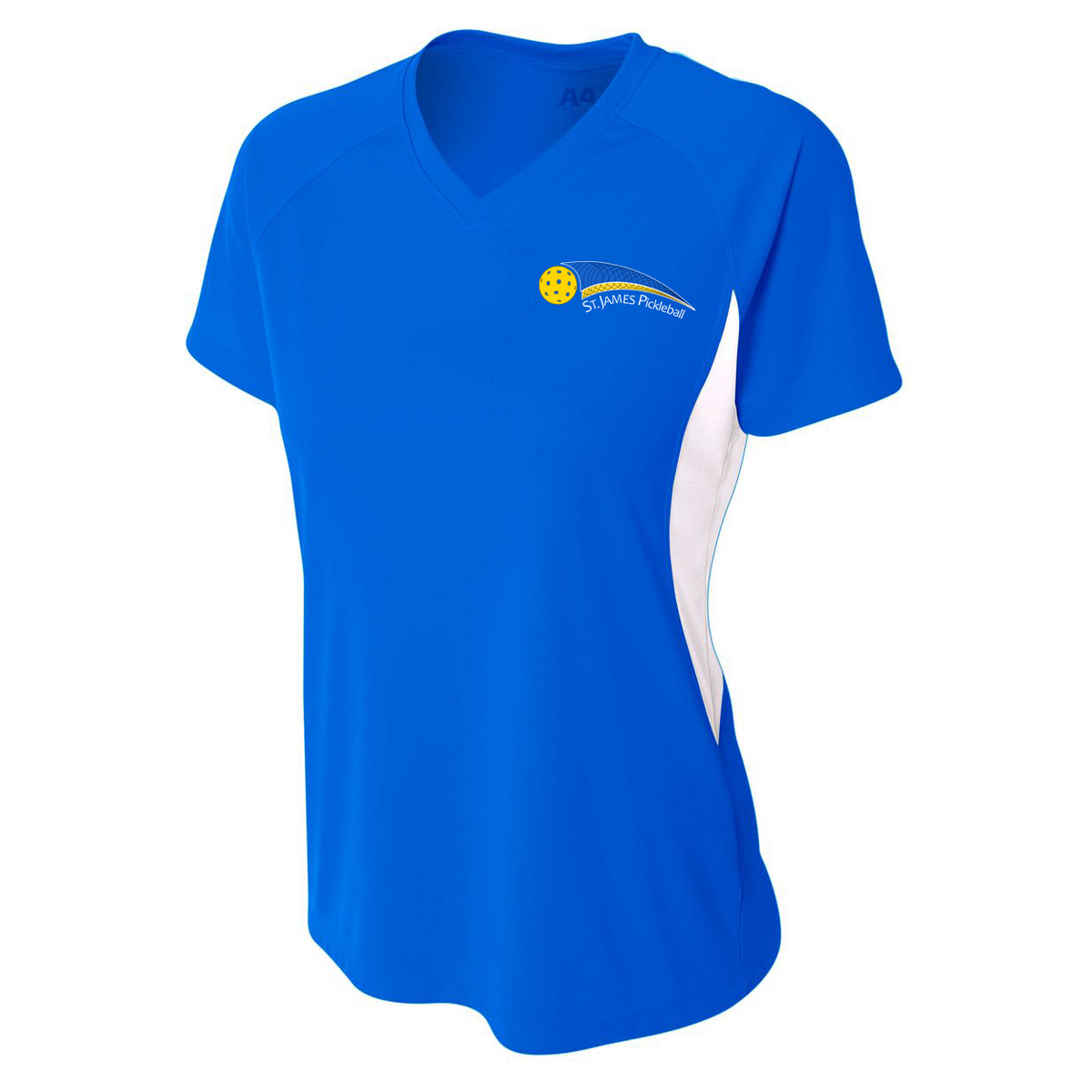 St. James Pickleball Association Women's Color Block Performance V-Neck