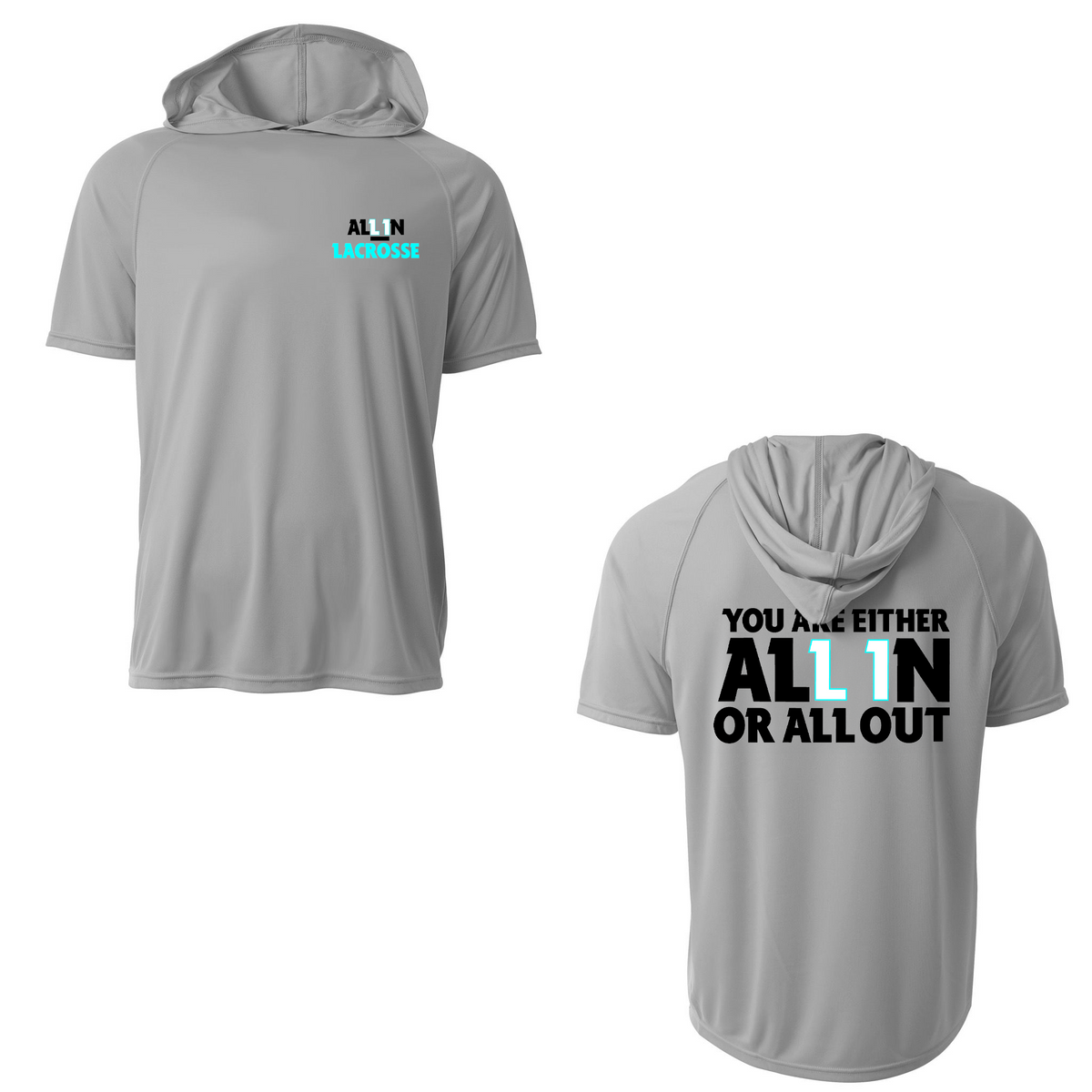 All In Lacrosse Cooling Performance Short Sleeve Hooded Tee